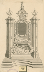 1094 De graftombe met de beelden van mr Pieter Boreel (1628-1688), schepen en raad van Veere en zijn echtgenote Anna ...
