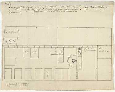 1104 Tekening (Platte Grond) van het in den Jaren 1784 nieuw gebouwt huis bij de Arnemuydsen Poort der stad Veere om te ...