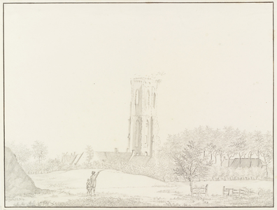 1116 Gezicht op het restant van de toren van de rooms-katholieke kerk van Zanddijk, verwoest circa 1574, van de andere ...