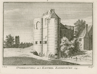 1131 Overblijfsels van 't Kasteel Zandenburg. Gezicht op de ruïne van het kasteel Sandenburgh te Veere, met op de ...