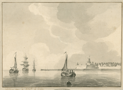 1158 Vlissingen van de Kloot te zien. Gezicht op een deel van de stad Vlissingen, gezien vanaf de Kaloot