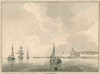 1158 Vlissingen van de Kloot te zien. Gezicht op een deel van de stad Vlissingen, gezien vanaf de Kaloot