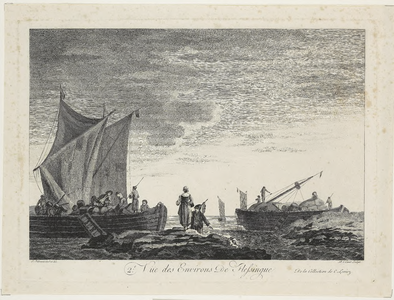 1171b 2e Vue des Environs de Flessingue. Schuiten liggend aan de oever van de Westerschelde in de omgeving van Vlissingen