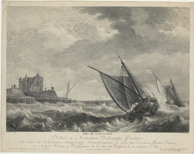 1173 Port de Flessingue. Gezicht op zeilboten op de rede voor Vlissingen ter hoogte van het wachthuis op het Nollehoofd