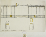 1208-1 Ontwerp (zijaanzicht) van een drijvende brug in het Dok (de Dokhaven) te Vlissingen