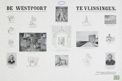 1220 De Westpoort te Vlissingen. Afbeeldingen (met plattegrond, situatie) van de Gevangenpoort of Westpoort te ...