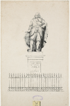 1225 Het standbeeld door L. Royer van Michiel Adriaensz. de Ruijter (1607-1676), admiraal, te plaatsen in Vlissingen, met hek