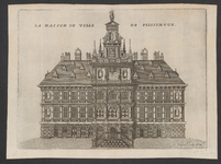 1238 Maison de Ville de Flissingue. De voorgevel van het oude stadhuis van Vlissingen, verwoest 1809 door het Engelse ...