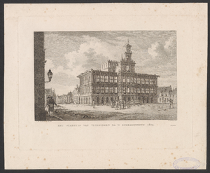 1241 Het Stadhuis van Vlissingen na 't Bombardement, 1809. Gezicht op het stadhuis van Vlissingen na het Engelse ...
