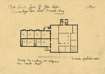 1253a Planche van t pallayx tot Vlissijngen voor de eerste Stagie. Plattegrond van de eerste verdieping van het ...