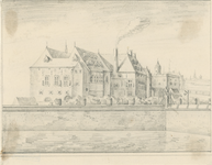 1255 Gezicht op het Prinsenhuis te Vlissingen, vanaf de wal