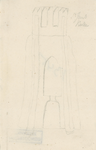 1345 Schets van de ruïne van de toren van de rooms-katholieke kerk van Sint Janskerke bij Zoutelande, verwoest circa ...