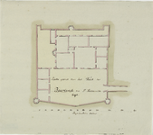 1361 Plattegrond van het Huis te Baarland na Ic. Hildernisse 1694. Plattegrond van het kasteel te Baarland