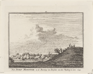 1375 Het Dorp Monster in de Baronny van Borssele, van den vliedberg te zien. 1743. Gezicht op het dorp Monster ...
