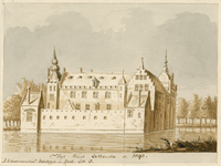 1442 Het Huis Oostende a. 1593. Gezicht op het huis Oostende te Goes