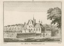 1507 Het Huis te Watervliet. 1743. Gezicht op het huis Watervliet te Heinkenszand, met personen