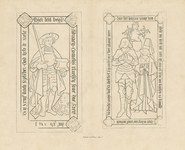 1525 De grafzerken van Adriaen Cornelis Clayssen, overleden 22 september 1524, met zwaard en aambeeld en leeuw en de ...