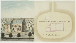 1549 't Huis Gistellis van agteren, na Jc. Hildernisse. A° 1695. Platte Grond van het Huis Gistellis, na Jc. ...
