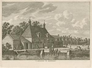 1578 'T Rechthuis te Kruiningen. Gezicht in het dorp Kruiningen met het gerechtshuis van de heerlijkheid Kruiningen en ...