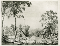 1602b Gezicht in het dorp Ovezande met Nederlandse Hervormde kerk, vanuit het oosten