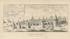1604 Rommerswaal vertoonde zich van ouds aldus. Aldus vertoonen zich de fondamenten der huysen by geheel leeg water der ...