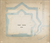 1638 Fort Bath 1868. Plattegrond van het fort Bath