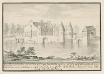 1666 Het slot Muijden op de Piet, geleegen hebbende op het ijland Wolphartsdijck, nog bekend in een oude kaart van ...