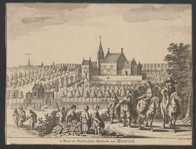 169 't Huis en Ridderlyke Hofstede ter Hooge. Gezicht op het slot ter Hooge te Koudekerke (W.), met op de voorgrond ...
