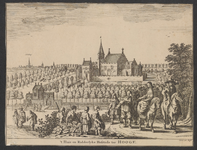 169 't Huis en Ridderlyke Hofstede ter Hooge. Gezicht op het slot ter Hooge te Koudekerke (W.), met op de voorgrond ...