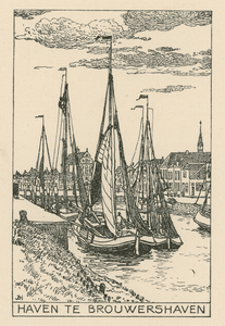 1694 Haven te Brouwershaven. Gezicht in de haven van Brouwershaven