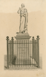 1695 Standbeeld van Jacob Cats, opgerigt te Brouwershaven, in 1829. Het standbeeld van Jacob Cats door beeldhouwer P. ...