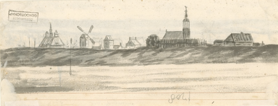 1708 Oost Duijvelant. Gezicht op het dorp Bruinisse, gezien vanuit het zuiden