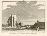 1739 De Toren van Westen-Schouwen 1743. De overblijfselen van de toren van de rooms-katholieke kerk van Westenschouwen, ...