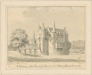 1754 't Huis; de Reijschor; te Winsenburg. Gezicht op het kasteel Windenburg te Dreischor, met kerktoren
