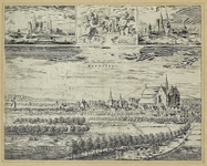 1769 De Baanderheerlijkheyt van Haemstede. Gezicht op de heerlijkheid Haamstede, in vogelvlucht, met op de achtergrond ...