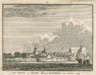 1770 Het Slot en Dorp Haamstede van buiten. 1745. Gezicht op het kasteel en dorp Haamstede, met op de voorgrond de ...