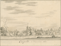1809 Cappelle in Duijvelant. 1630. Gezicht op het dorp Capelle (Duiveland), met Nederlandse Hervormde kerk