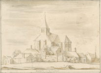 1811 Kappelle in Duyvelant. Gezicht op het dorp Capelle (Duiveland), met Nederlandse Hervormde kerk