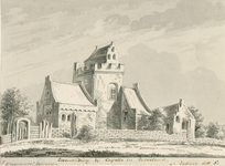 1815 Zwanenburg bij Capelle in Duiveland. Gezicht op het kasteel Zwanenburg te Capelle (Duiveland), in gebruik als hofstede