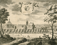 1841 Oosterlandt. Gezicht op de heerlijkheid Oosterland, met het huis te Oosterland, een tuin met koepels, een partij ...