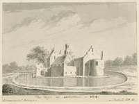 1853 Het Huijs tot Oosterstein a. 1609. Gezicht op het huis Oosterstein te Oosterland, met het handschrift van mr J. ...