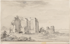 1858 Gezicht op de ruïne van het kasteel Oosterstein te Oosterland