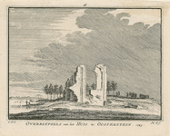 1859 Overblyfzels van het Huis te Oosterstein. 1745. Gezicht op de ruïne van het kasteel Oosterstein te Oosterland, met ...
