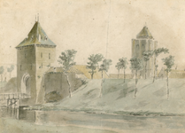 1927 Gezicht op de Westpoort te Zierikzee, gezien van de landzijde, afgebroken in 1842