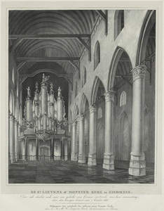 1963 De St. Lievens of Monsterkerk te Zierikzee, zooals dezelve zich voor een gedeelte van binnen vertoonde voor hare ...