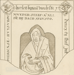 2022 Een deel van de grafzerk van Lijsbeth Dierix, overleden 3 augustus 1441, met twee zinnebeelden van evangelisten in ...