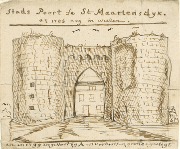 2032 Stadspoort te St. Maartensdijk, a.° 1783 nog in weesen, en in 1799 ingestort bij A en verders ten gronde geslegt. ...
