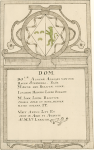 2057 Het grafbord van Agatha Adriaensdochter van der Have, oud 56 jaar, overleden 6 augustus 1584, weduwe van Johan ...