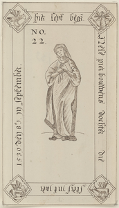 2133 Grafzerk no. 22 van Neele Pieter Bouwensdochter, overleden 8 september 1539, met vrouwenfiguur, staand, ...