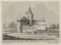 2158 Het Dorp Schakerloo. Gezicht op het dorp Schakerloo, met Nederlandse Hervormde kerk en op de voorgrond een ...
